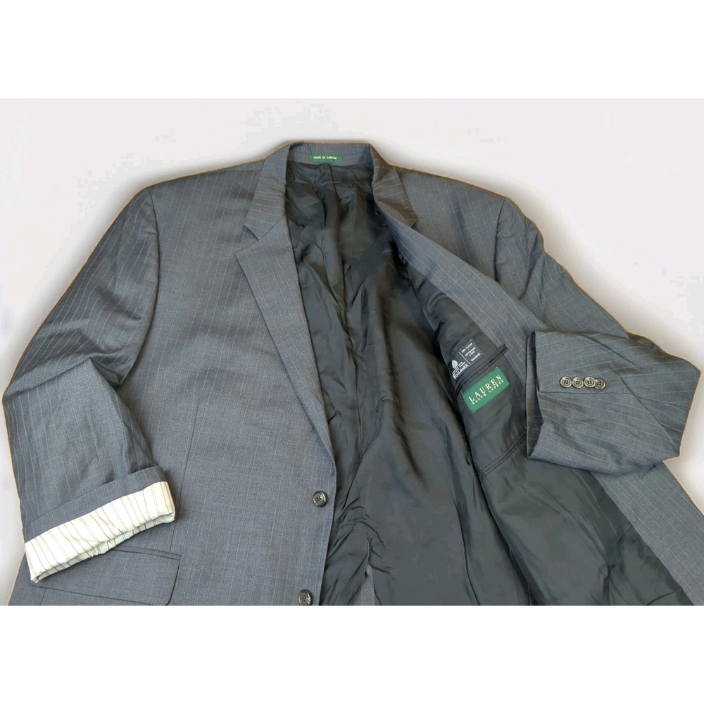 Ralph Lauren Gray Pinstripe Men's Suit Jacket